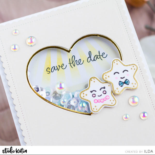 Save The Date See Through Window Shaker for Studio Katia by ilovedoingallthingscrafty.com