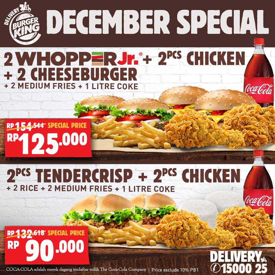 Diskon Terus Burger King Promo December Special Mulai Rp. 90.000