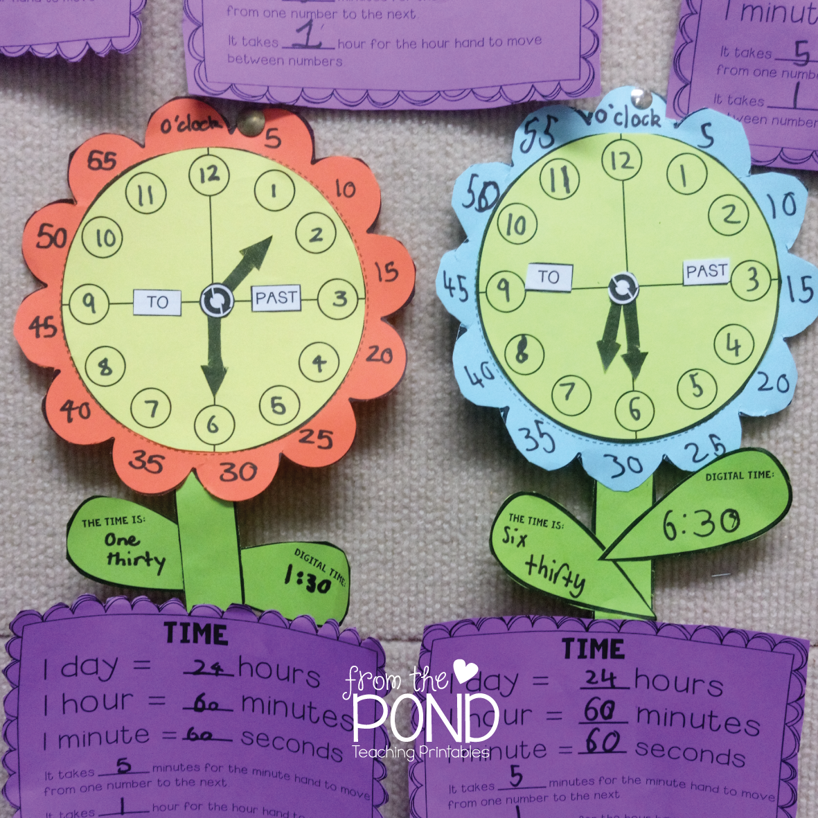 clock flower template