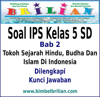 Soal IPS Kelas 5 SD Bab 2 Tokoh Sejarah Hindu, Budha Dan Islam Di Indonesia Dan Kunci Jawaban