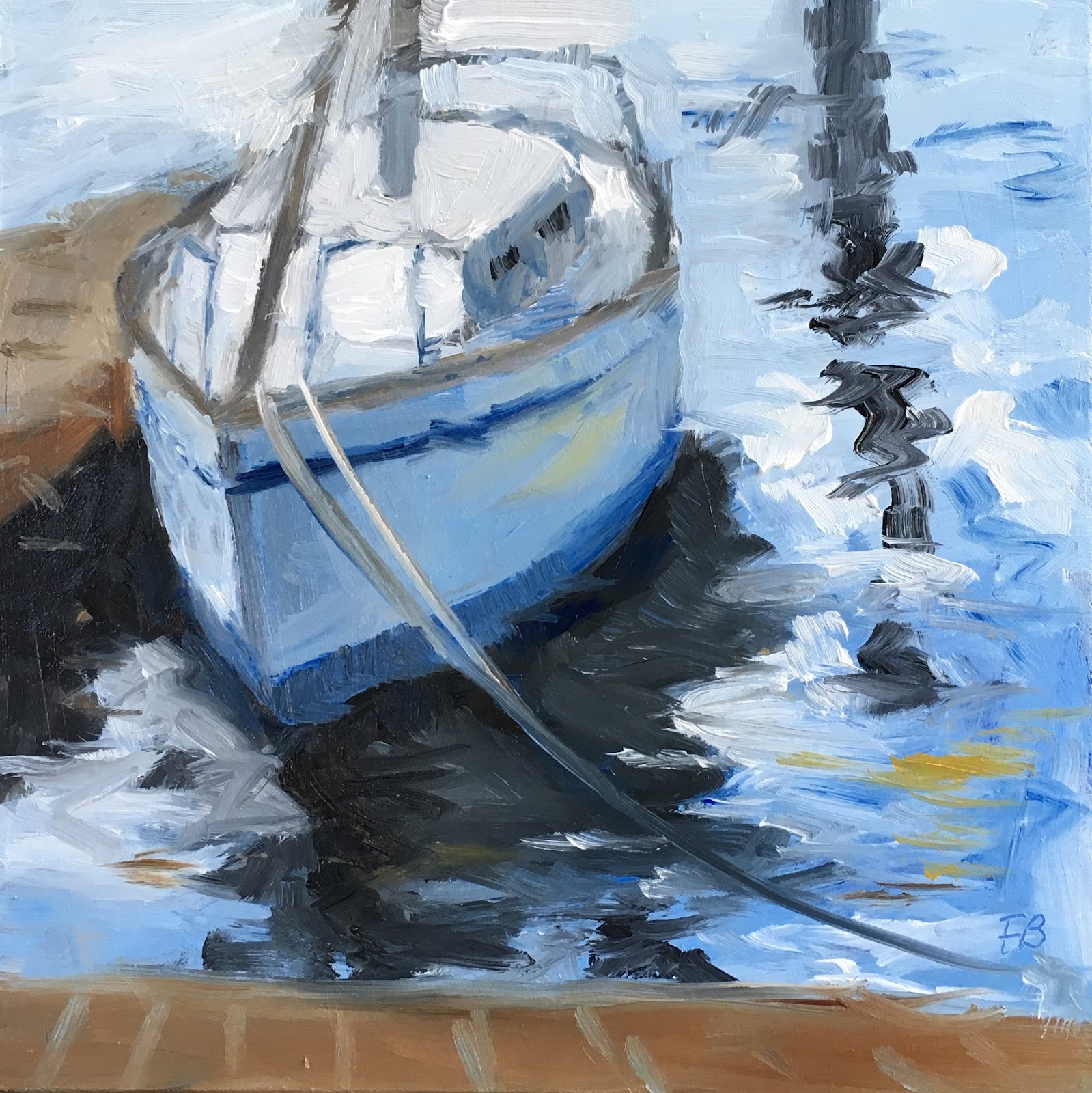 sailboat seascape painting
