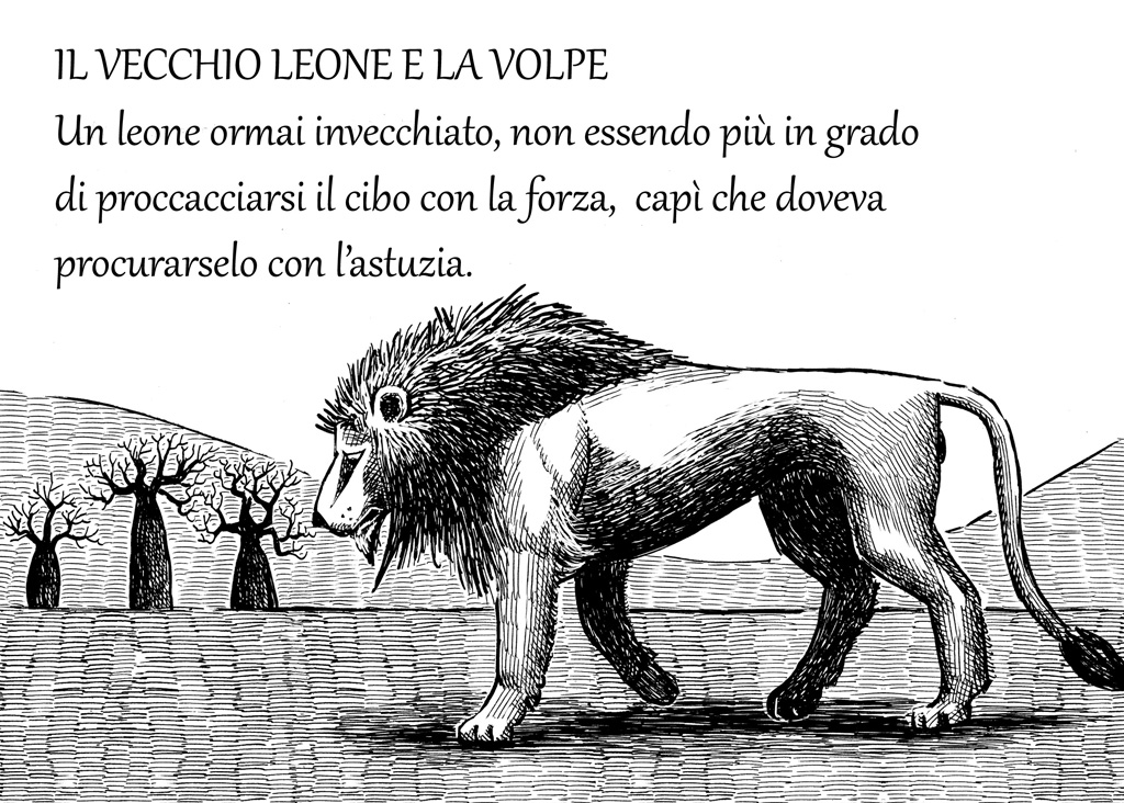 Illustrazioni di Ivan Murgia: Da Esopo: "Il vecchio leone e la volpe"