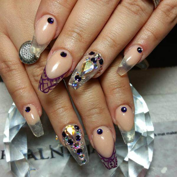 Reindeer Long Acrylic Nail Art Reindeer Long Acrylic Nail Art