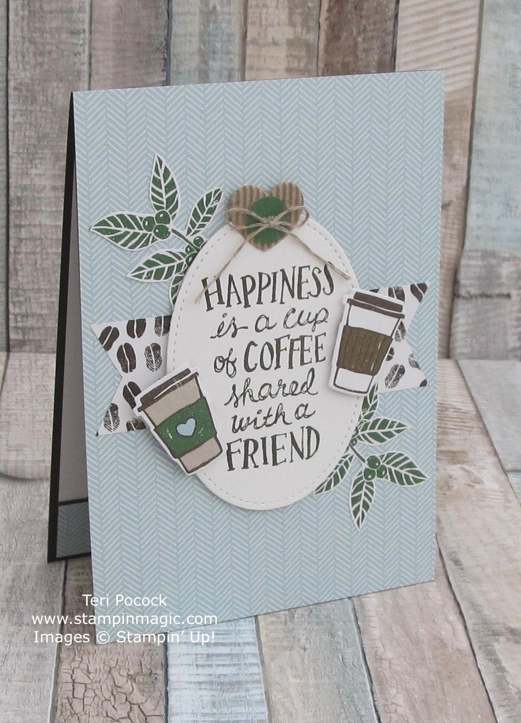 Stampin' Up! UK Demonstrator Teri Pocock Coffee Cafe Final Class Card