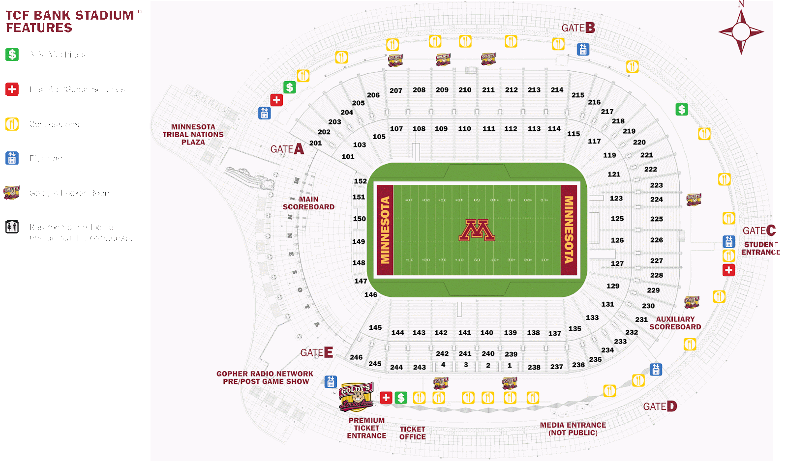 University Of Minnesota Tcf Bank Stadium Seating Chart