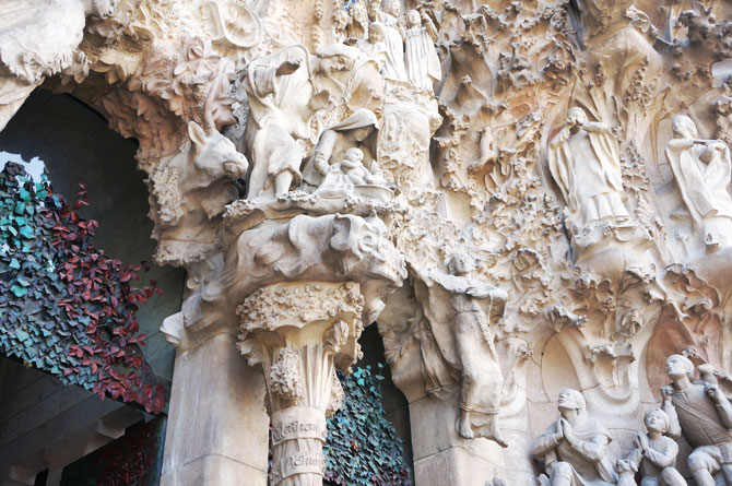 détail de la façade de la Sagrada Familia