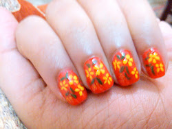 yellow nail flowers things