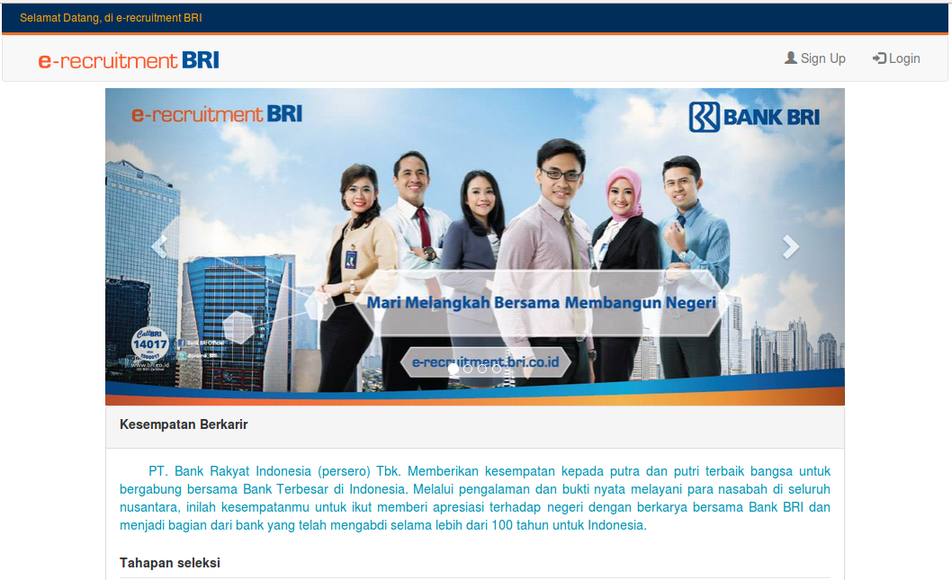 Lowongan, BRI Memberikan kesempatan kepada putra dan putri terbaik