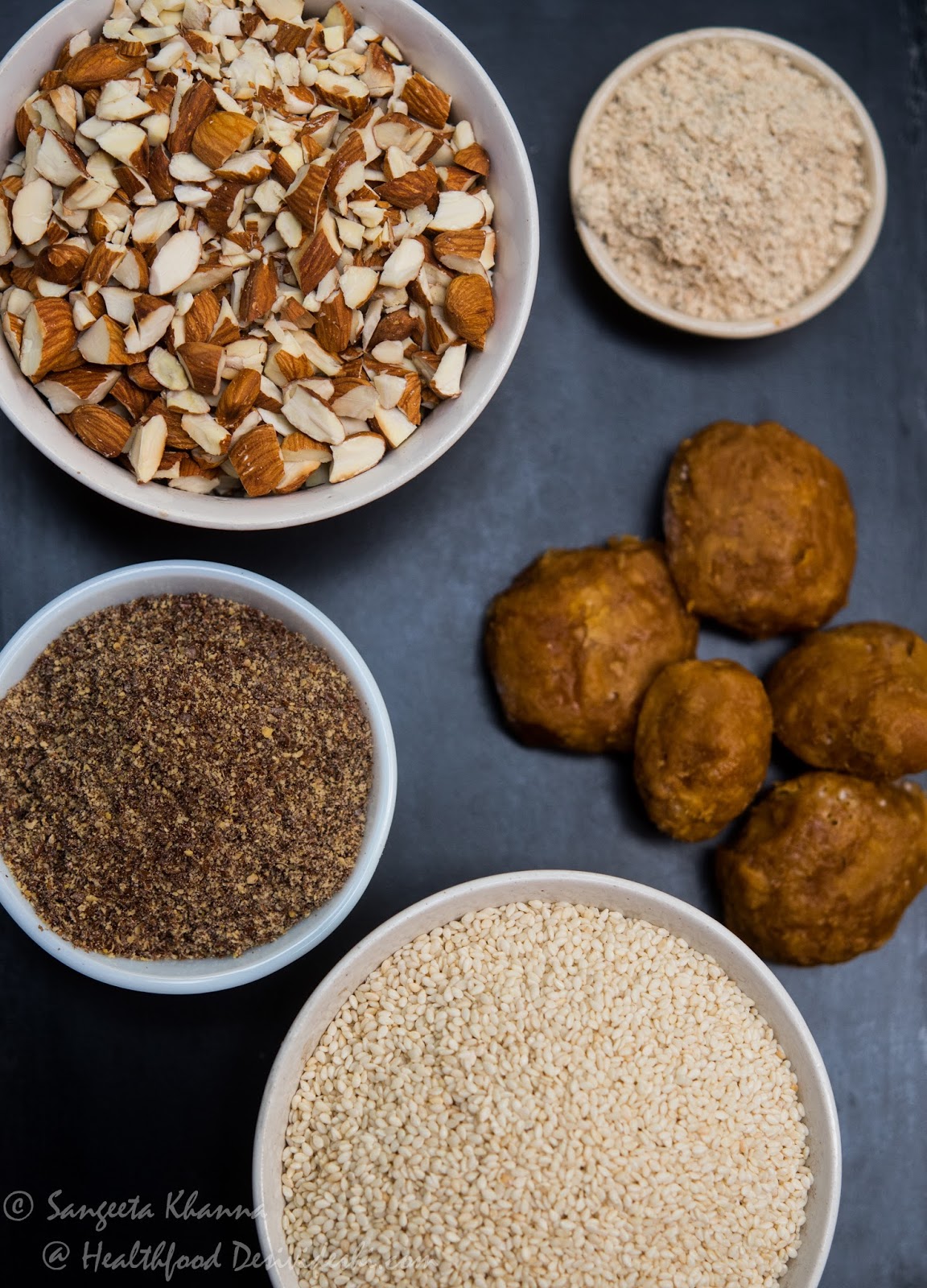 sesame almond laddu mixed seeds and nuts protein snack