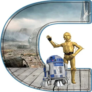 C3PO and R2D2 Letters. Letras de Star Wars.