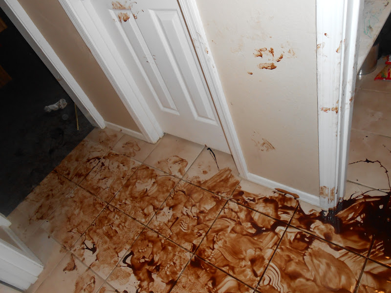 Klete, Tatum, Wyatt & Hudson: Kids & Chocolate syrup + Dad babysitting