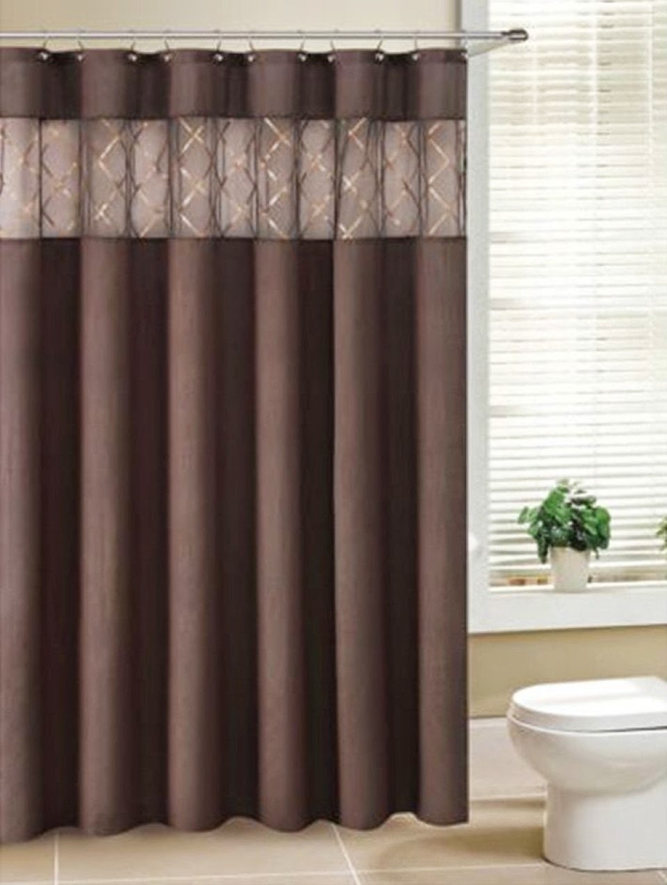 Home Priority Appealing Brown Shower Curtain to beautify your Bathroom