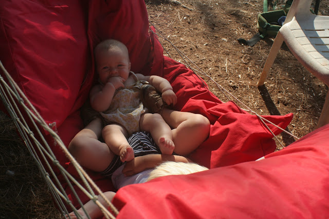 Anton and Neve in a hammock.