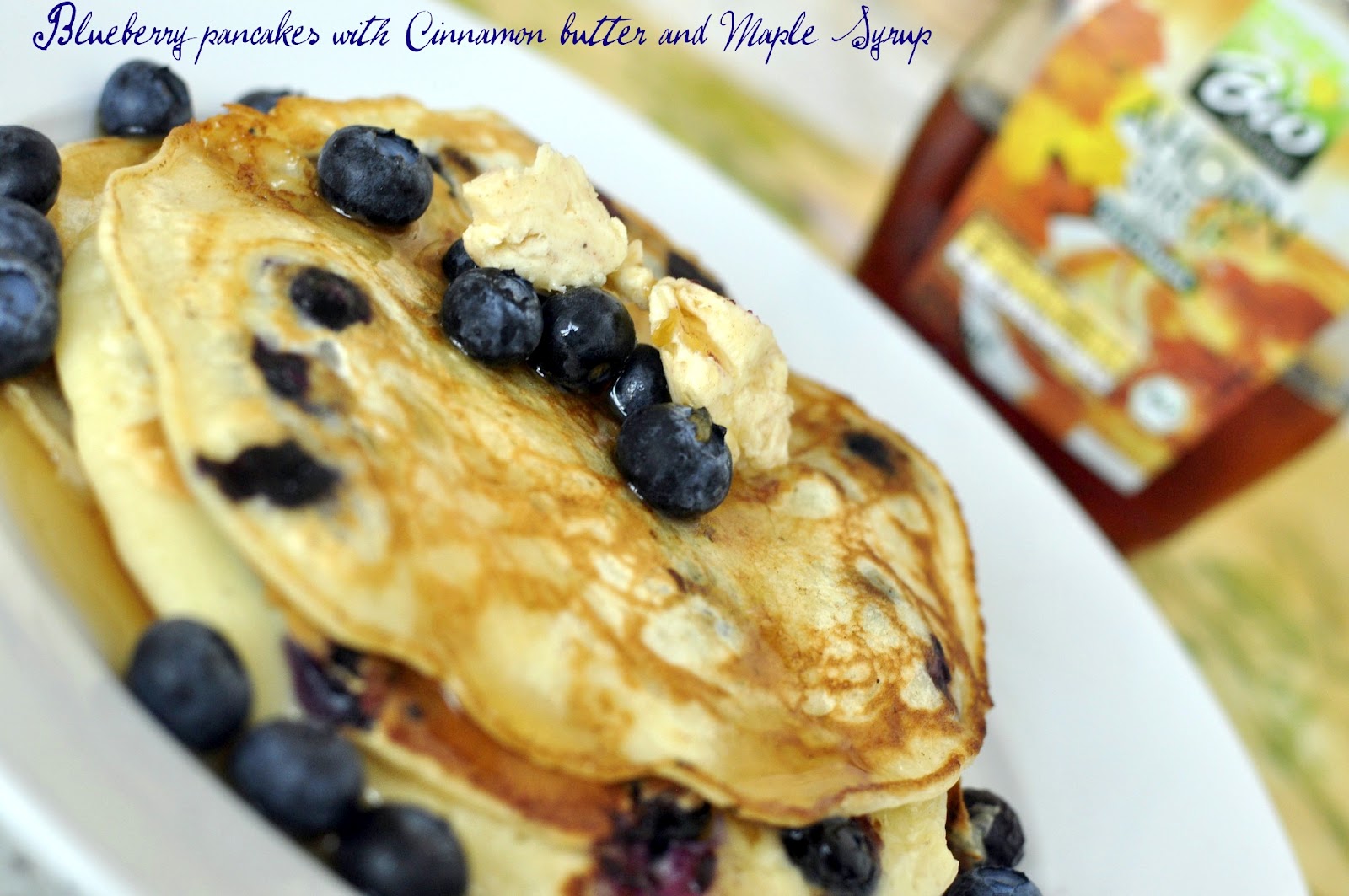 The Chef Blueberry pancakes with cinnamon butter and syrup