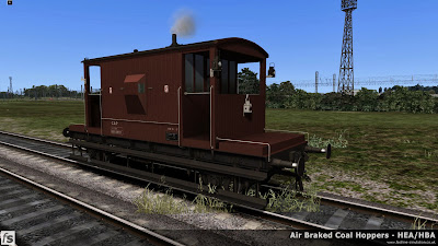 Fastline Simulation - Bonus Stock: A recently repainted dia 1/506 BR 20T brake van from lot 3129 built at Darlington in 1958 and currently fitted with a through vacuum pipe. This version is one of a number of 20T brake vans included in our HBA/HEA hopper wagon expansion pack for Train Simulator 2014 to help add variety and authenticity to the scenarios in the pack.