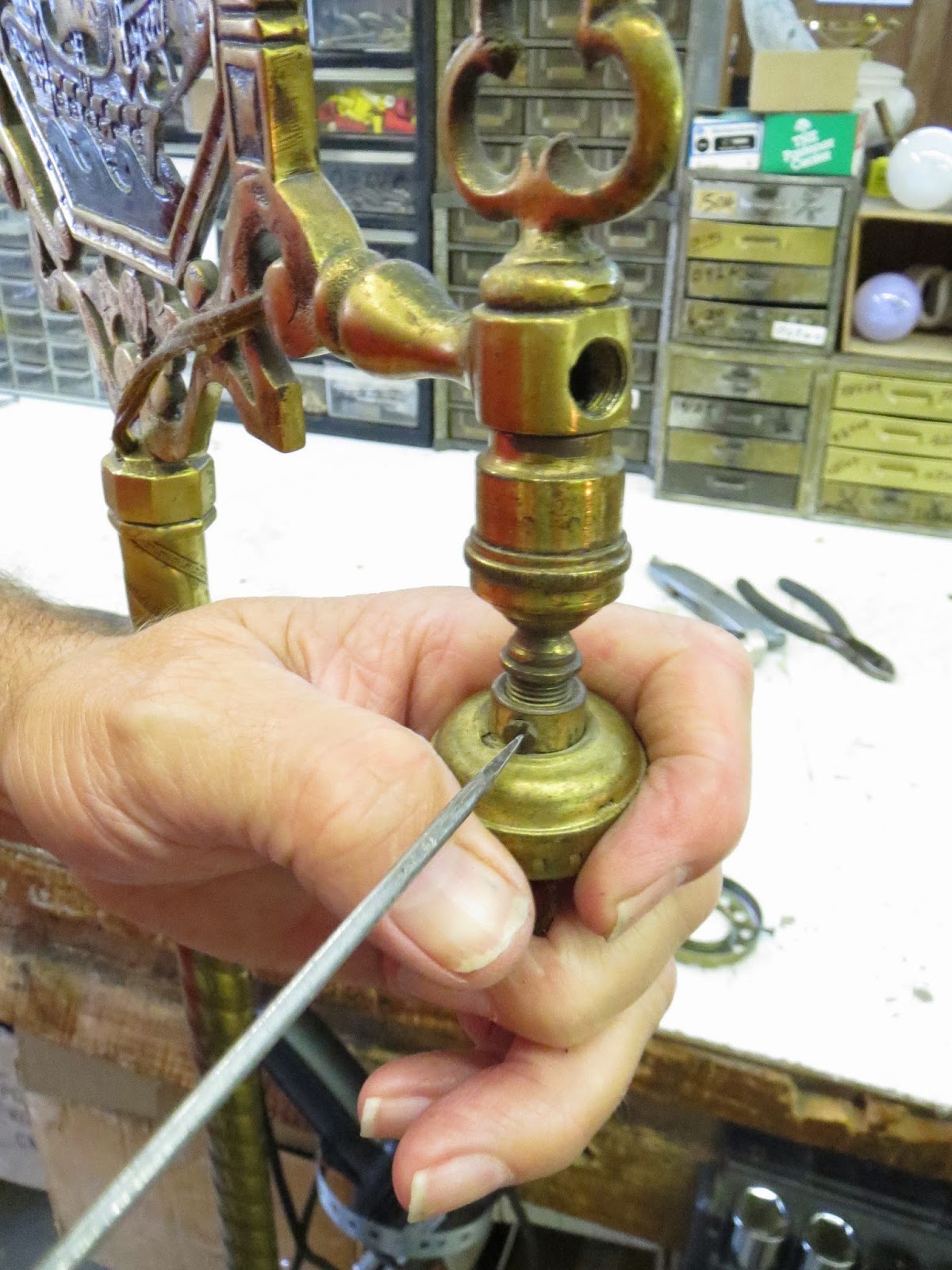 Lamp Parts and Repair | Lamp Doctor: Brass Floor Lamp with Ship Rewired ...