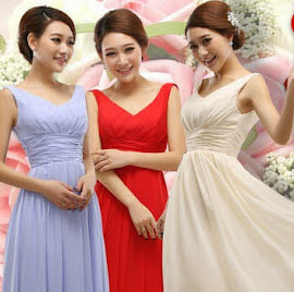 Simple Sleeveless V-neck Bridesmaids Long Dress