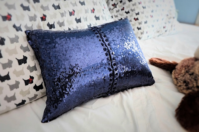 sequined throw pillow