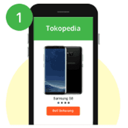 Ilustrasi cara kredit HP di Tokopedia menggunakan Dana Pins Cash