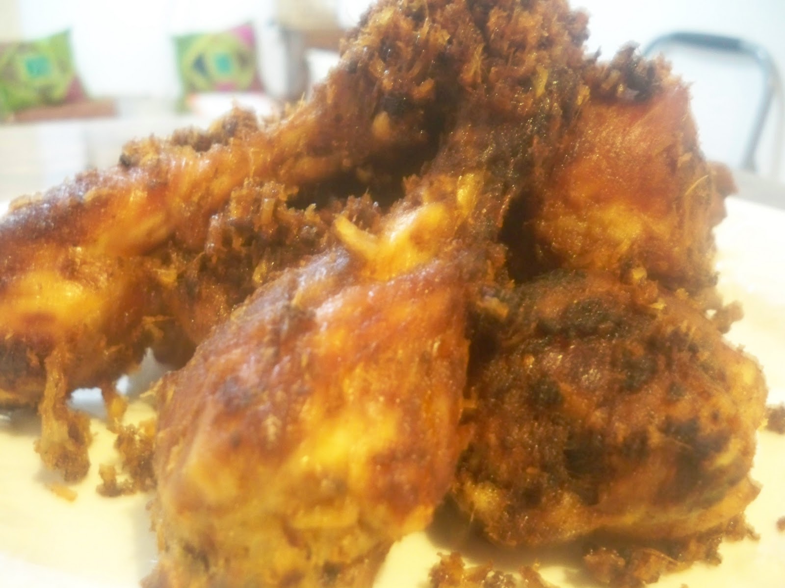 Sweet Coconut and Cumin Ayam goreng Serundeng fried chicken and shredded coconut