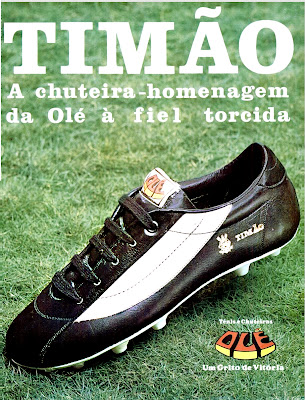 propaganda chuteiras Timão da empresa Ole - 1977; os anos 70; propaganda na década de 70; Brazil in the 70s, história anos 70; Oswaldo Hernandez;