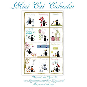 Mini Cat Calendar pdf cross stitch pattern