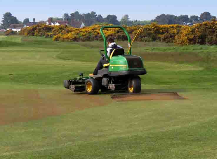 Aldeburgh Golf Club Course Management Top dressing greens