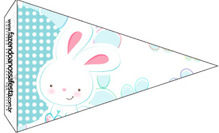 Easter Bunny with Light Blue and White Squares: Free Party Printables. Easter Bunny with Light Blue and White Squares: Free Party Printables.