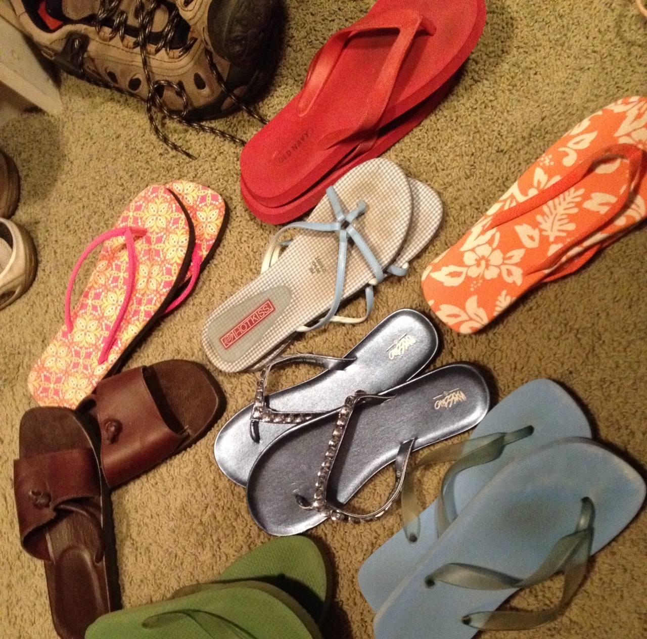 Sheri's Photos 2012 Cleaning out the flip flops