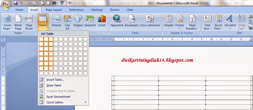 Word 2010 Insert Table Layout. Pages таблицы
