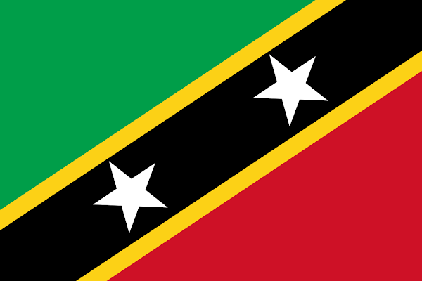 Logo Gambar Bendera Negara Saint Kitts dan Nevis PNG JPG ukuran 600 px