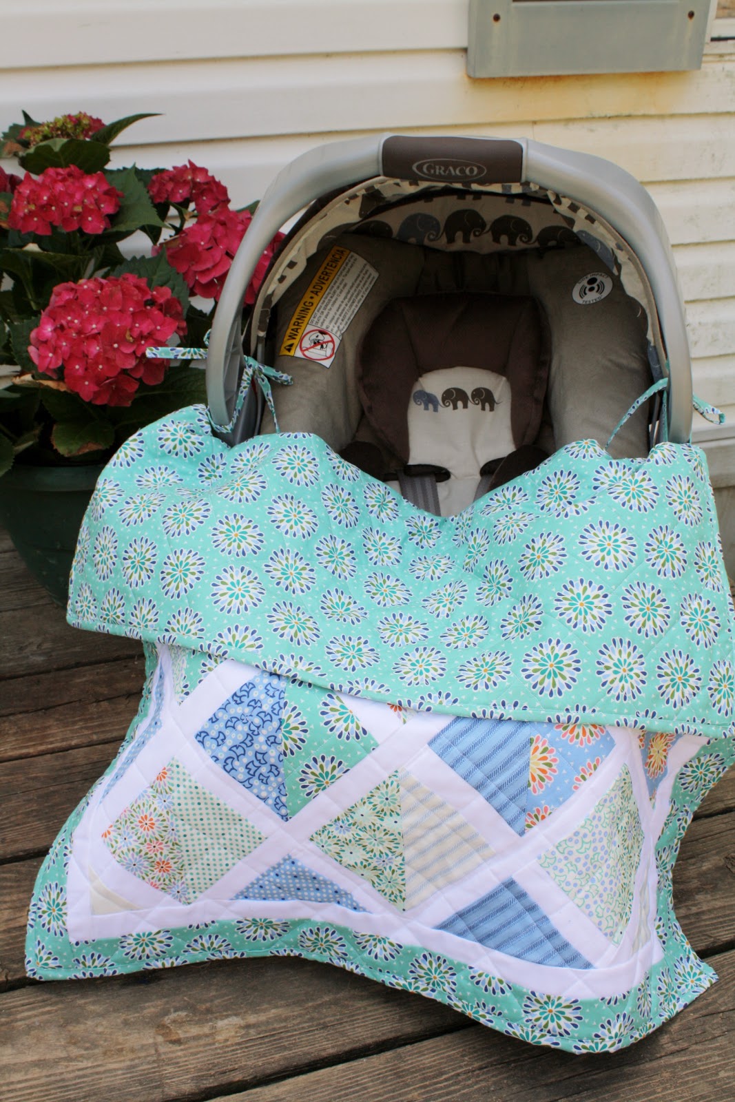 Sweet Pea and Pumkins Car Seat Baby Quilt