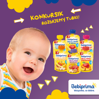 Wygraj 1 z 10 zestawów owocowych tubek Bebiprima! Konkurs