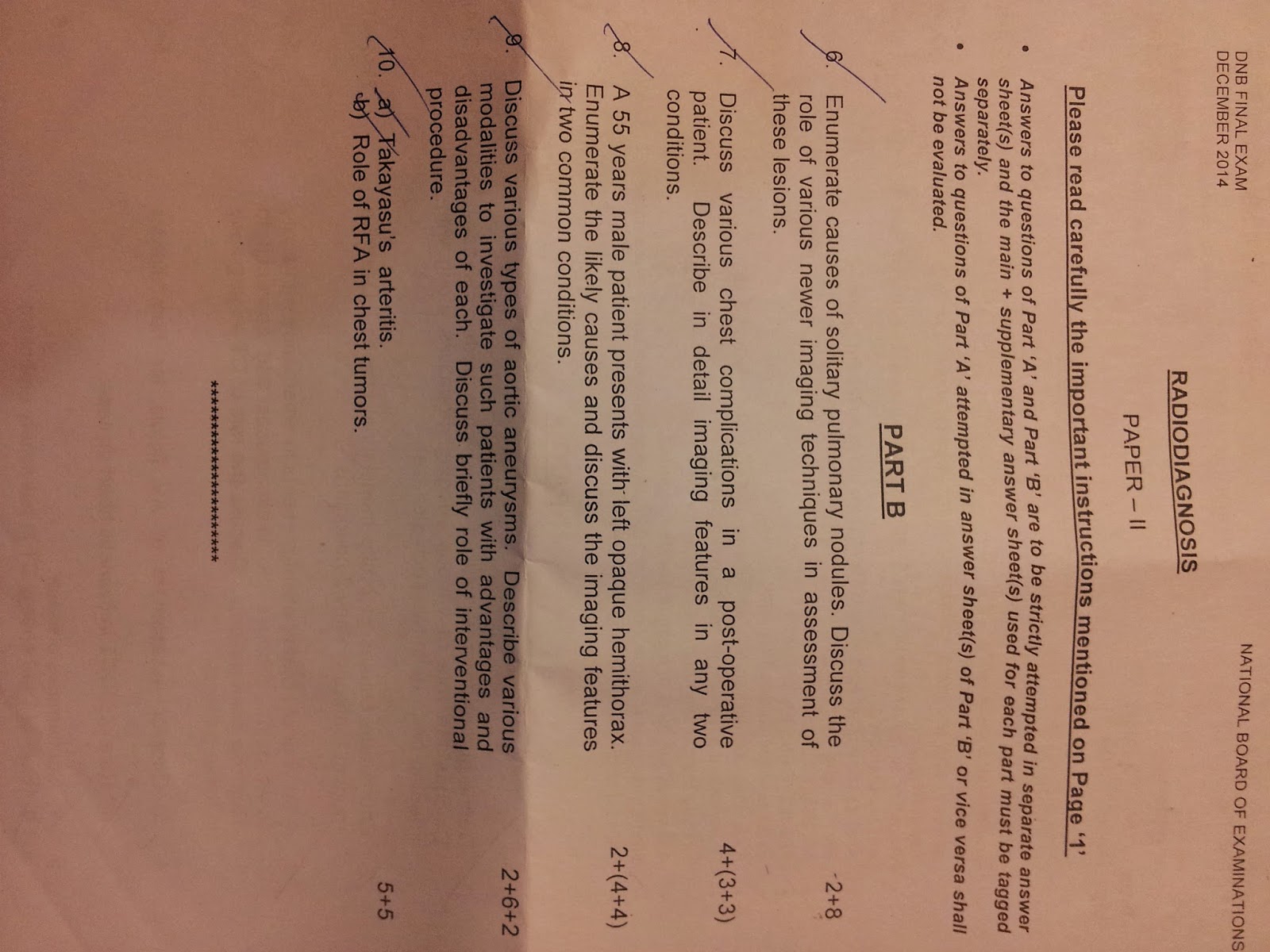 Department of Radiodiagnosis DNB Radiodiagnosis December 2014 Question