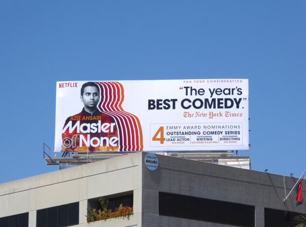 Master of None Netflix 2016 Emmy nominations billboard San Vicente Boulevard Master of None Netflix 2016 Emmy nominations billboard