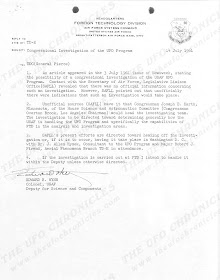 Congressional Investigation of The UFO Program, Letter To General Pierce From Major Friend