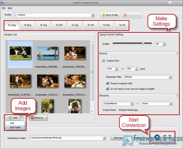 AnyPic Image Resizer Free : un logiciel gratuit pour convertir, redimensionner et renommer vos photos