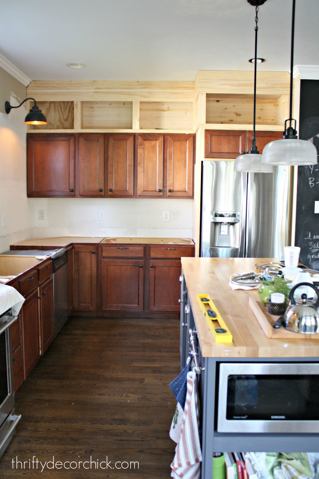 adding cabinets to ceiling DIY