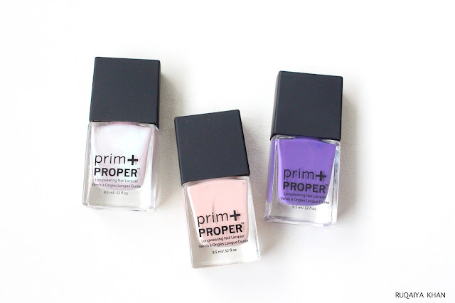Prim + Proper Nail Polishes featuring Victoria Violet, Eh? and Whistler Winter - Review and Swatches