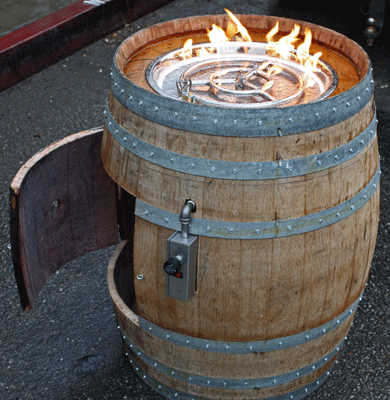 converted wine barrel for backyard