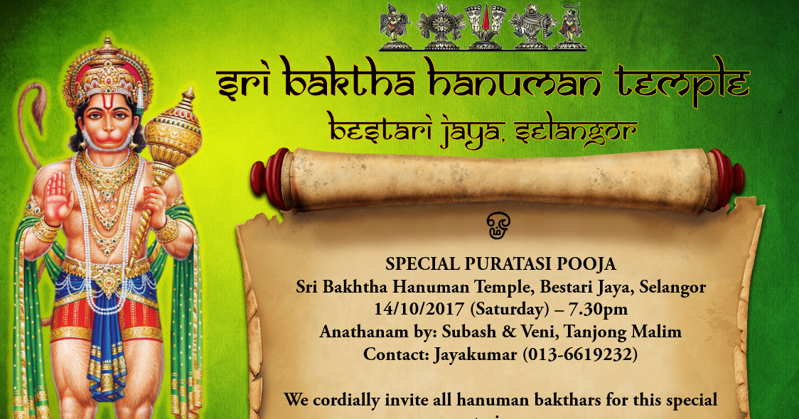Malaysia Hanuman Temples Hanuman Puratasi Special Pooja Bestari Jaya