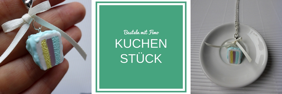Charm Kuchenstück aus Fimo Fimo-Schmuck, Anhänger wie ein Stück Torte