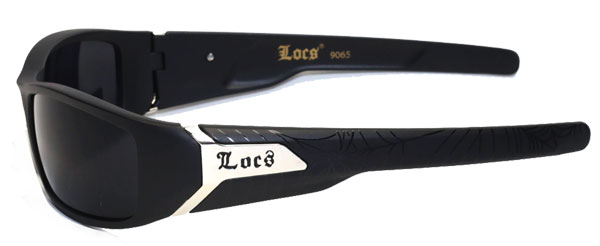 Shiny Black LC35 Free Pouch New Locs Mens Cholo Sunglasses