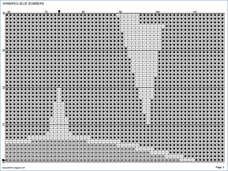 EASY PATTERNS Winnipeg Blue Bombers crossstitch pattern