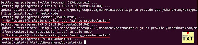 DominioTXT - PostgreSql No Clusters Exist