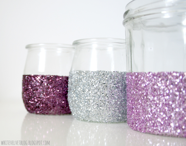 White Velvet DIY Photophores pailletés