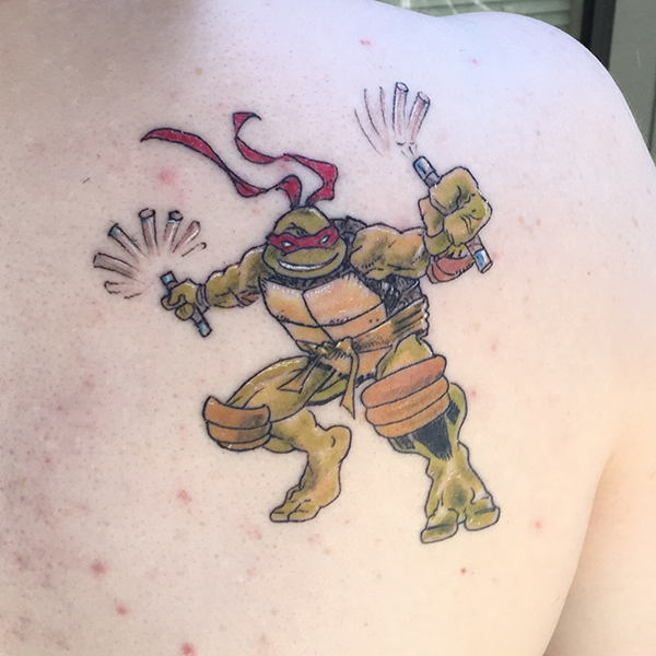 Tattoo Snob on Instagram Teenage Mutant Ninja Turtle tattoo by  honkeykonger at bigtroubletattoo in San Diego CA