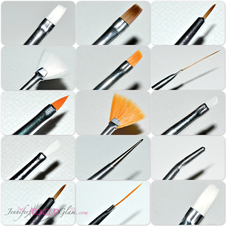 ♥ Jennifer Make Up Glam ♥ * REVIEW 15 Nail Art Design Brushes y