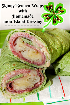 Skinny Reuben Wraps with Homemade 1000 Island Dressing #SundaySupper