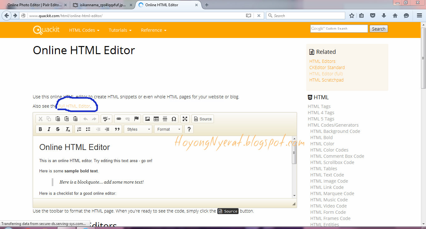 Tutorial Edit Header Menjadi BerLink dengan Quackit HTML